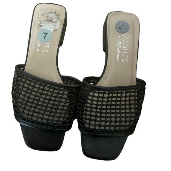 Coconuts by maltisse black square toe sandals - Picture 1 of 2